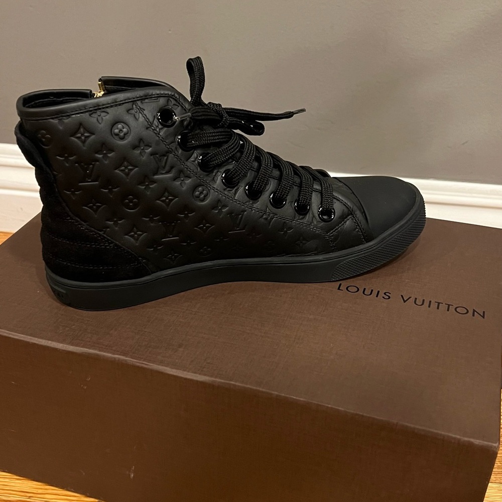 Black Louis Vuitton High Top Sneakers